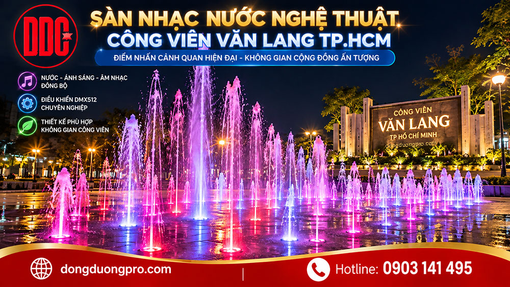 Lắp đặt sàn nhạc nước công viên Văn lang