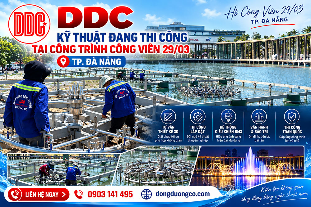 Nha thau thi cong nhac nuoc chuyen nghiệp dang lap dat thiet bi