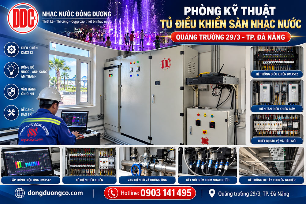 Thi công sàn phun nước nghệ thuật Đà Nẵng chuyên nghiệp