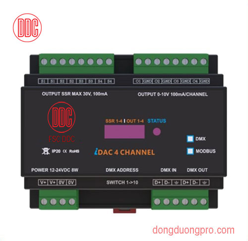 Bộ giao tiếp DMX cho biến tần chuyển đổi tín hiệu DMX512 sang analog