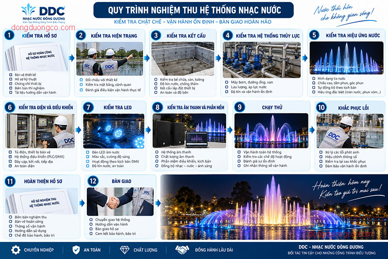 Quy trình nghiệm thu hệ thống nhạc nước