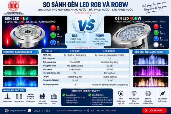 So sánh đèn LED RGB và RGBW