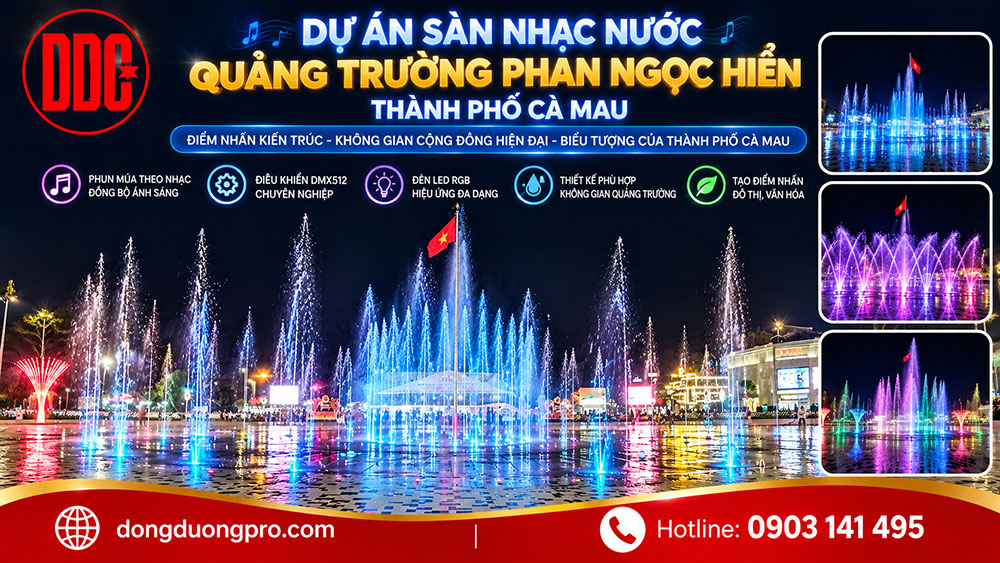 Sàn nhạc nước quảng trường Phan Ngọc Hiển - Cà Mau
