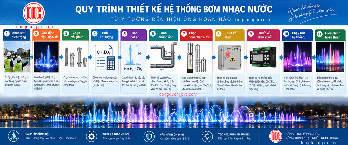 Quy trình thiết kế hệ thống bơm nhạc nước