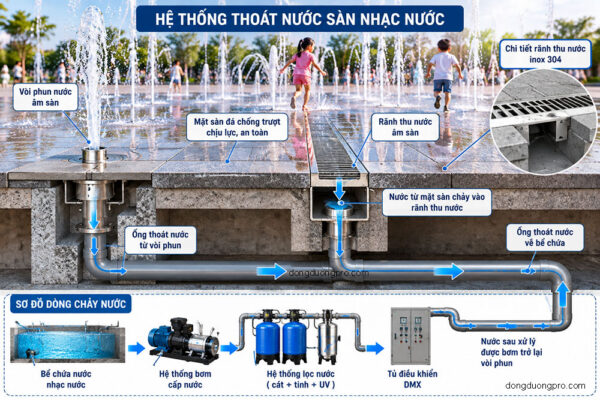 Cấu tạo rãnh thu nước và hệ thống thoát nước